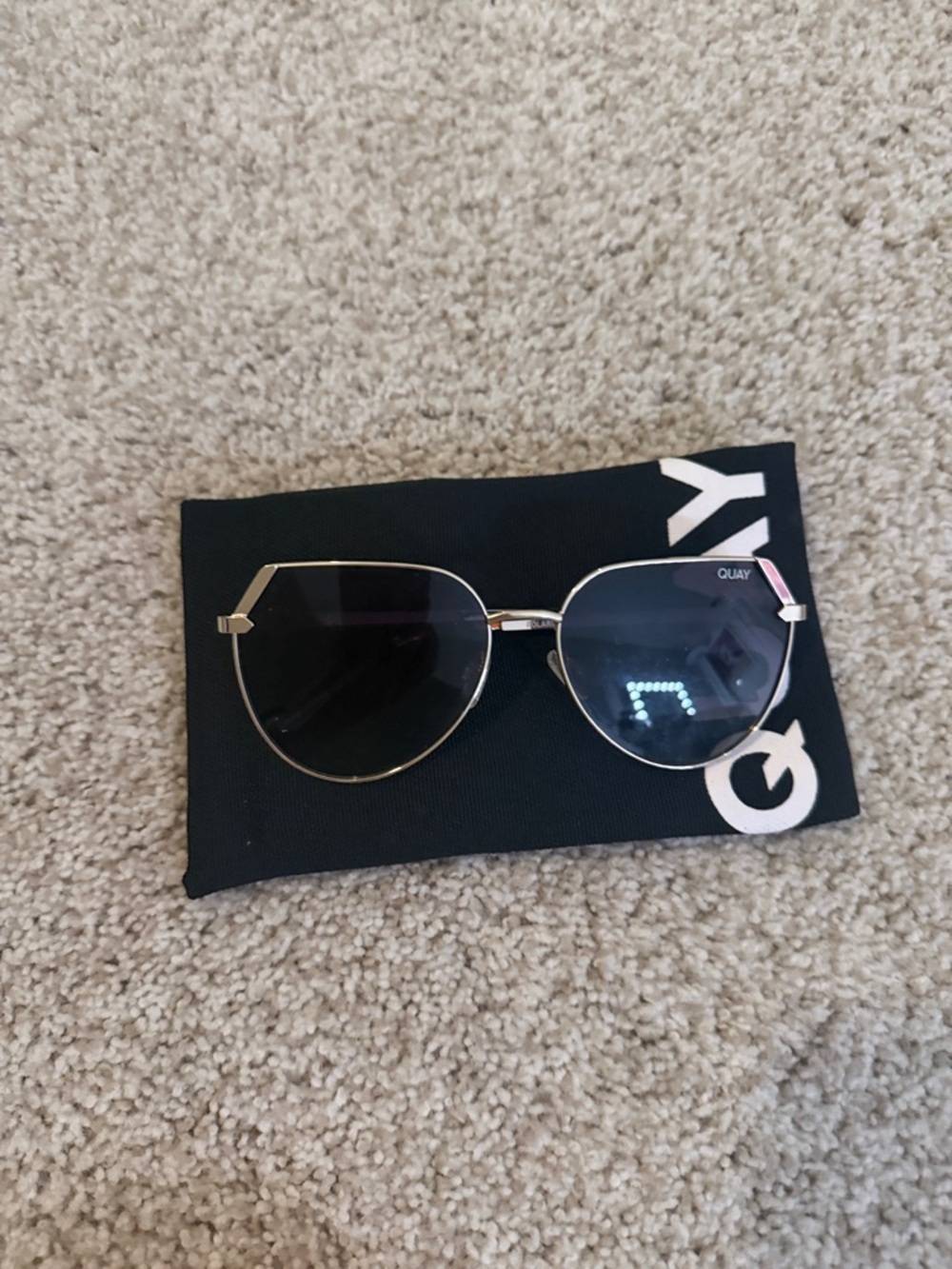 Quay Australia Gold Frame with Black Lenses Sunglasses
